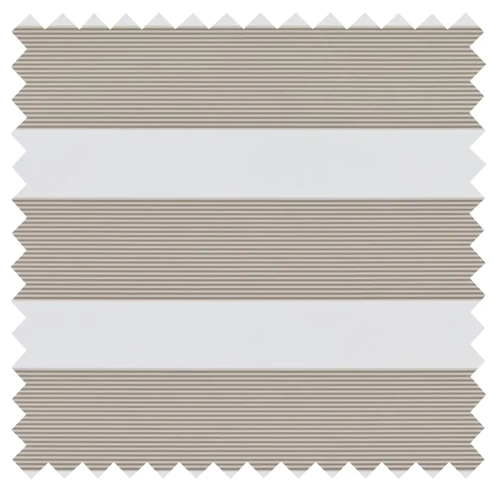 Made to measure Verve Light Beige Textured Day and Night Blinds featuring elegant textured fabric, sheer voile bands and contemporary light control.