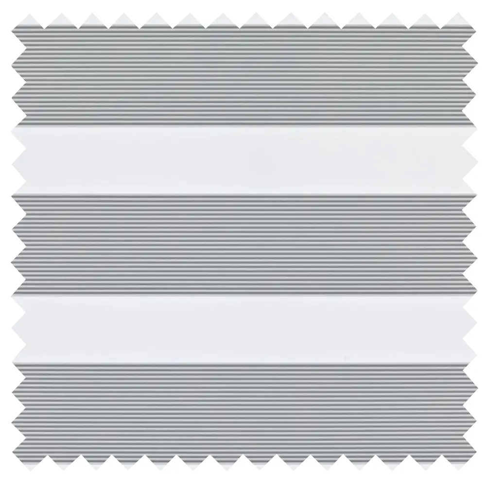 Made to measure Verve Silver Grey Textured Day and Night Blinds featuring elegant textured fabric, sheer voile bands and contemporary light control.