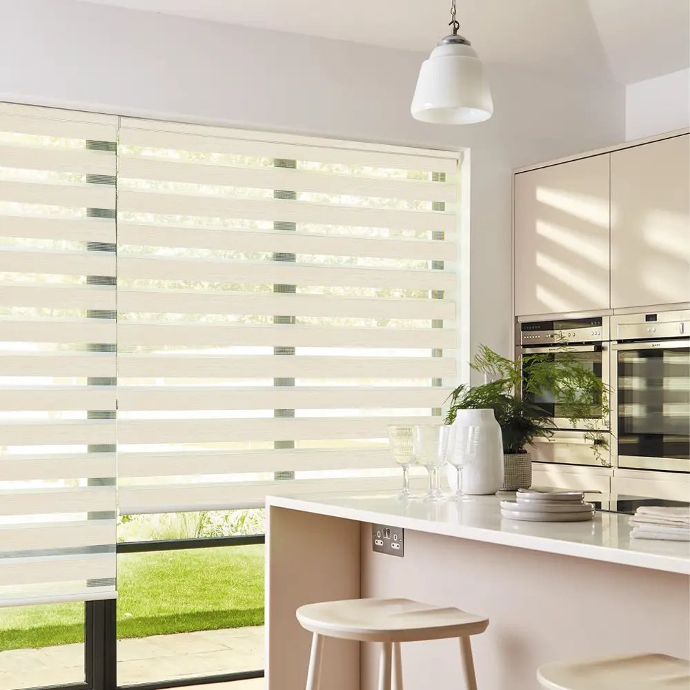 Vision Cream Day and Night Roller Blinds fitted to a stylish residential window.