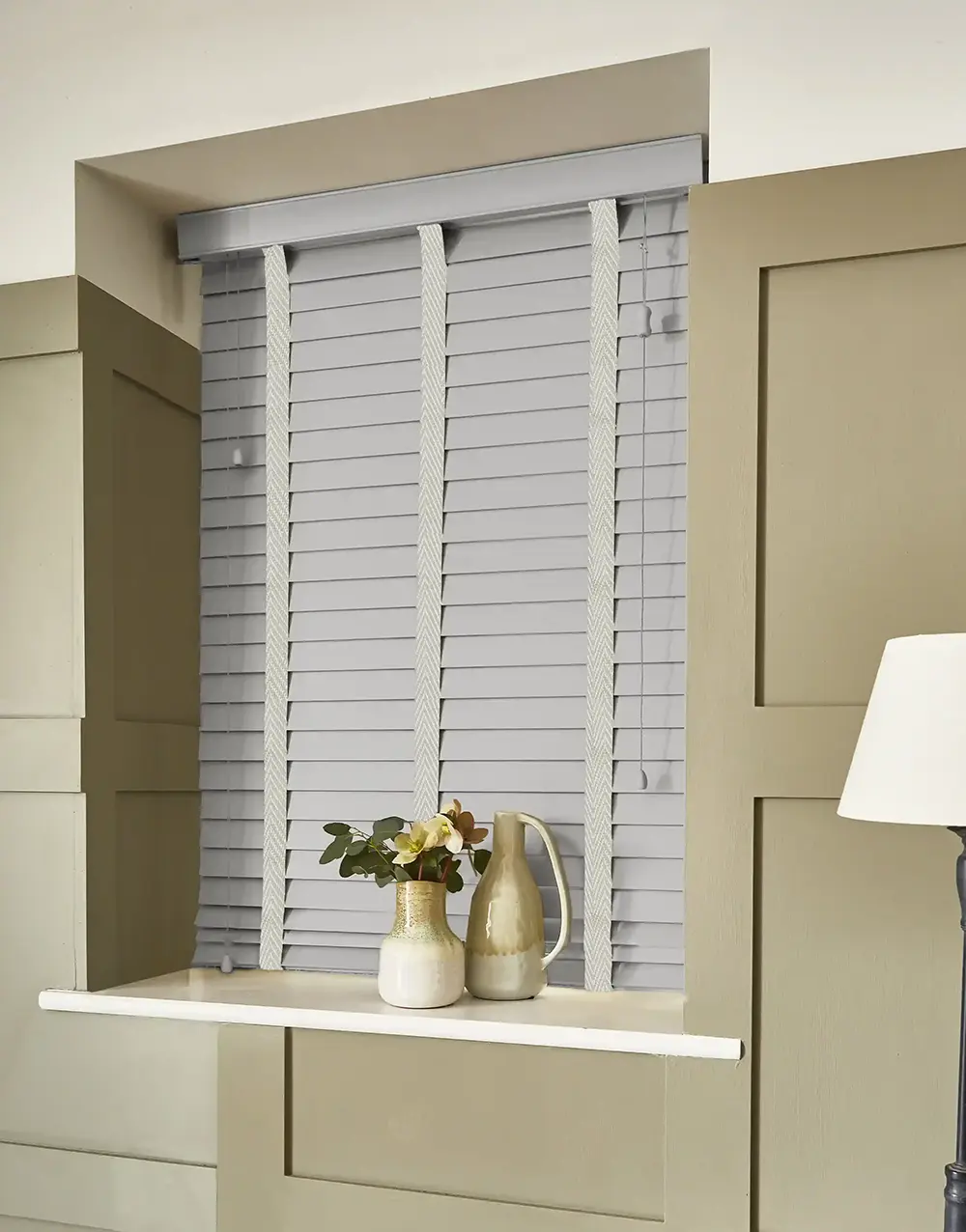 Faux Wood Blinds That Offer the Look of Real Wood Without the Maintenance.