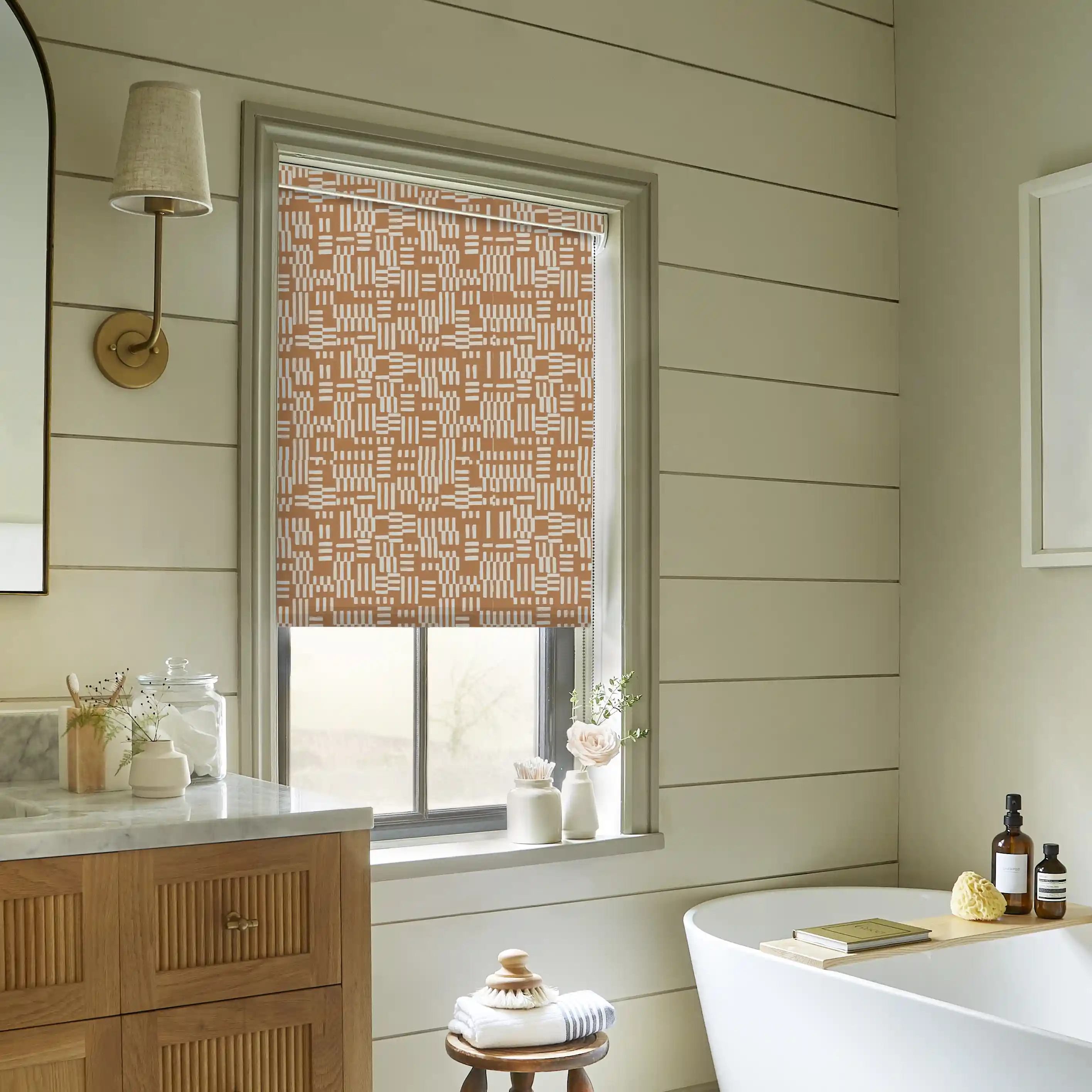 Get waterproof roller blinds for your bathroom. Stylish and durable solutions for wet areas – order today!