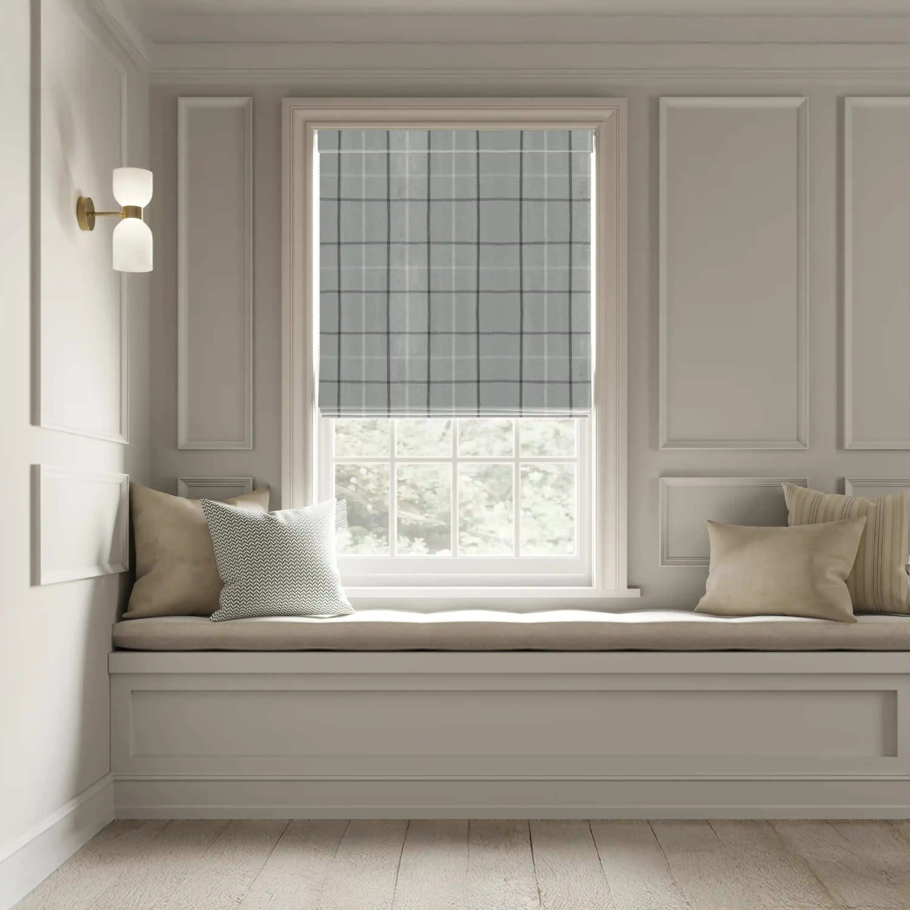 Durable Soft Dusty Roman Blinds, ideal for peaceful kitchens