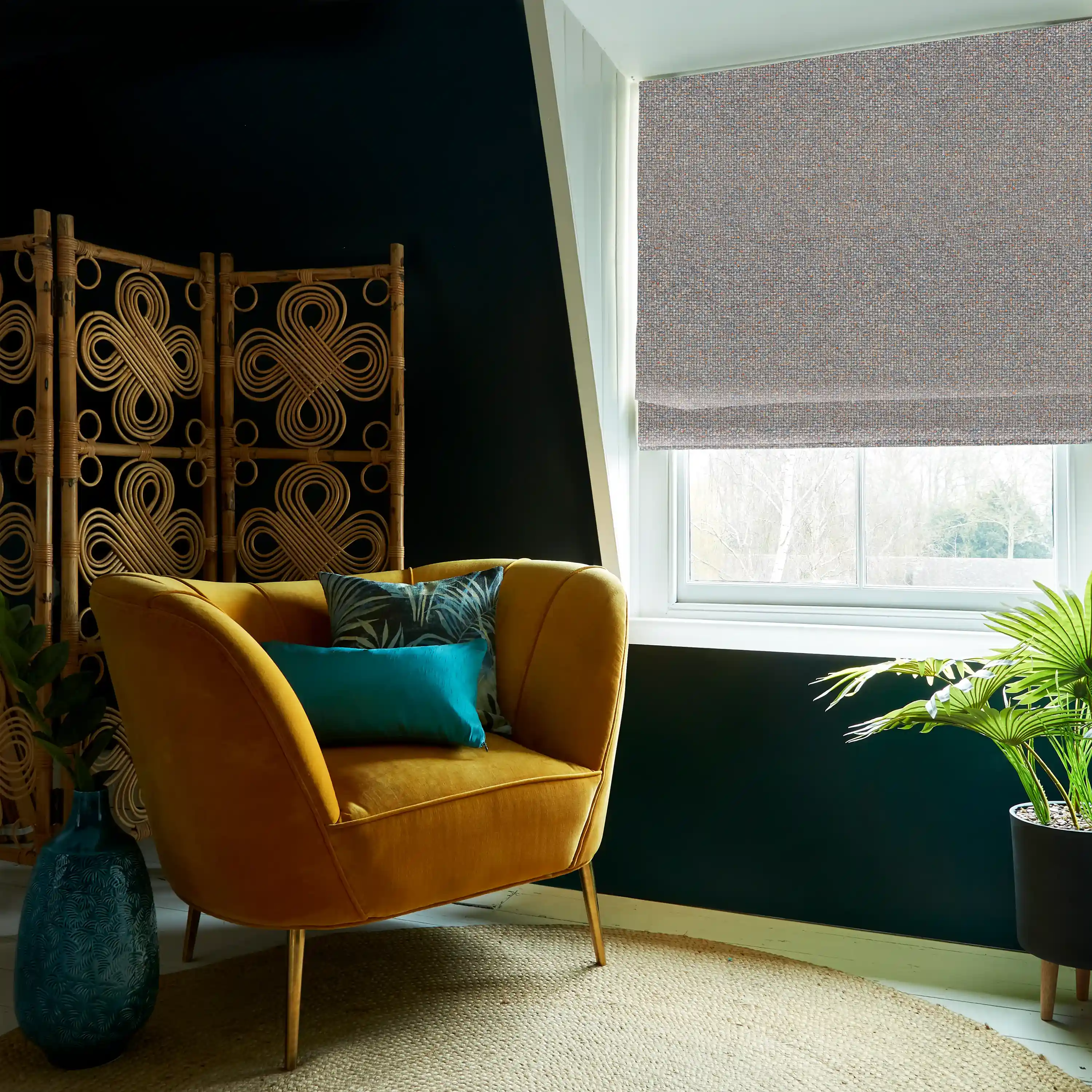 Textured Confetti Roman Blind for Bedroom in Birmingham - Faro Blinds