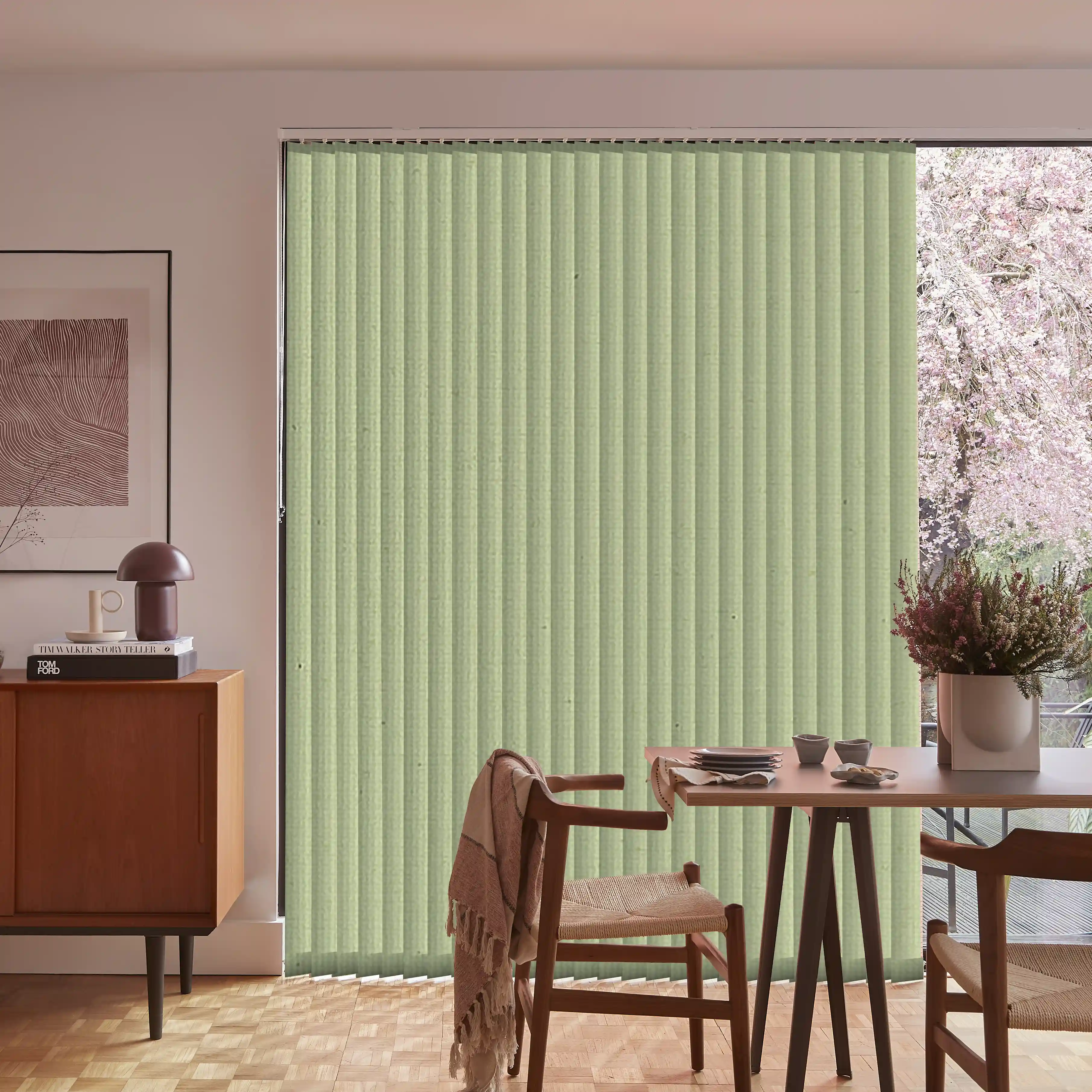 Affordable Pear Green blackout vertical blinds for modern homes