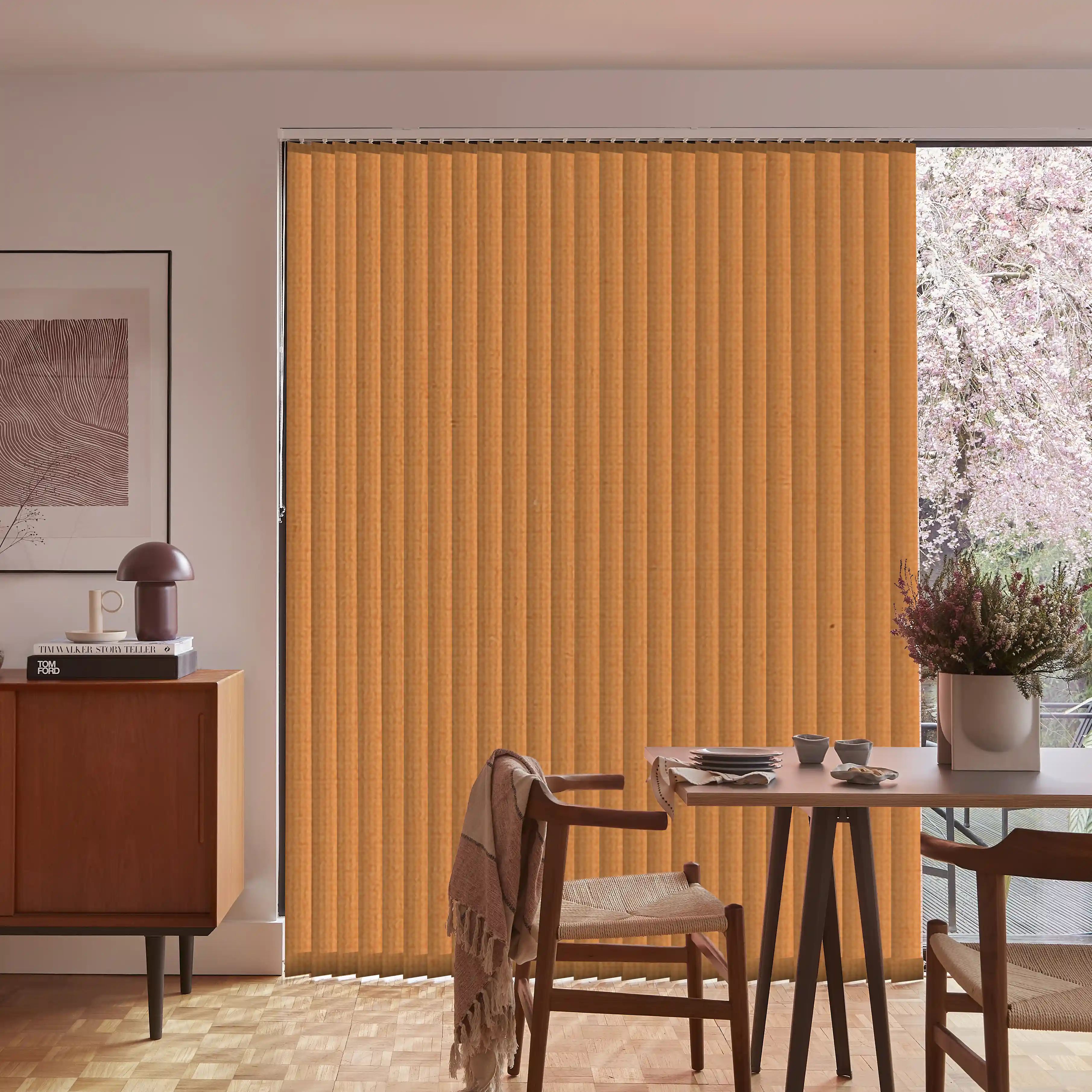 Affordable Tangerine blackout vertical blinds for modern homes